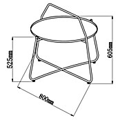 Sunfun Melina Garten-Beistelltisch rund (Ø x H: 80 x 60,5 cm, Stahl, Night-Grey) | BAUHAUS