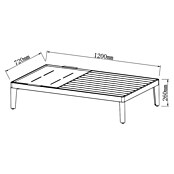 Sunfun Solo Garten-Beistelltisch (L x B x H: 120 x 72 x 26 cm, Light-Greige) | BAUHAUS