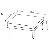 Sunfun Solo Garten-Couchtisch (L x B x H: 72 x 72 x 26 cm, Aluminium, Light-Greige) | BAUHAUS
