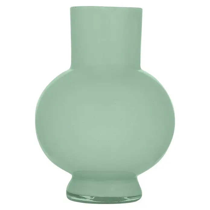 Vase Deborah - Ø x H: 17,5 x 22 cm, Glas, Aqua - Hellgrüne Glasvase mit rundem Korpus und zylindrischem Hals.
