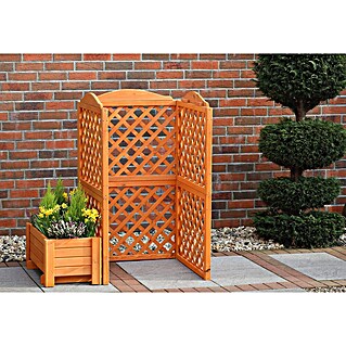 Promadino Mülltonnenbox Verkleidung Rex + Blumenkasten (79 x 131 x 127 cm, Honigbraun)