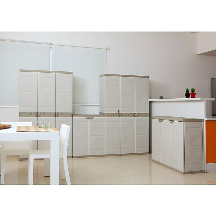 Plastiken Titanium Armario de PVC bajo (L x An x Al: 44 x 70 x 88 cm, Capacidad de carga: 20 kg/balda)