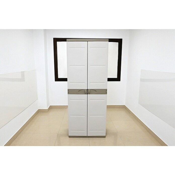 Plastiken Titanium Armario de PVC con 2 puertas (L x An x Al: 44 x 70 x 176 cm, Capacidad de carga: 20 kg/balda)