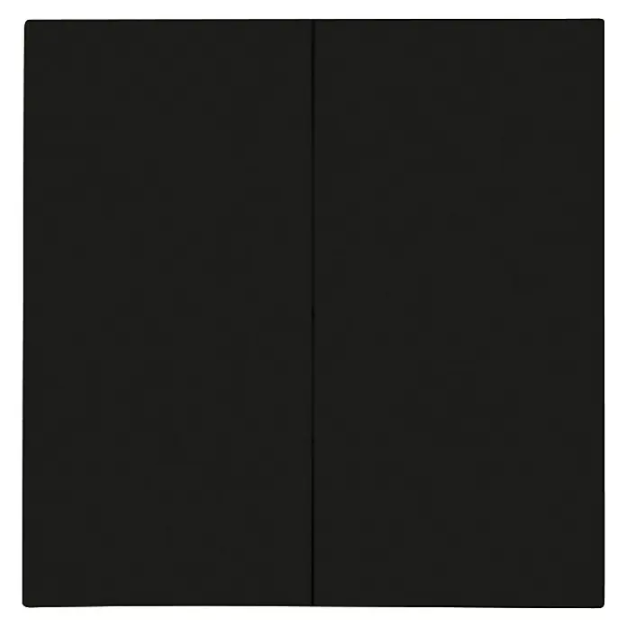 Panasonic Karre Plus 55 Serienschalterwippe WDTF00032WH-EU1 - Schwarz, Matt, Kunststoff, Unterputzmontage - Zwei schwarze Paneele, nebeneinander, bilden eine rechteckige Fläche.