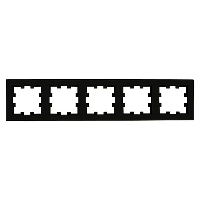 Panasonic Karre Plus 55 Abdeckrahmen WDTF00052EBE-EU1 - Schwarz matt, 5-fach, Kunststoff, Klemmen - Schwarzer Fünf-Steckplatz-Rahmen für Film oder Dias.