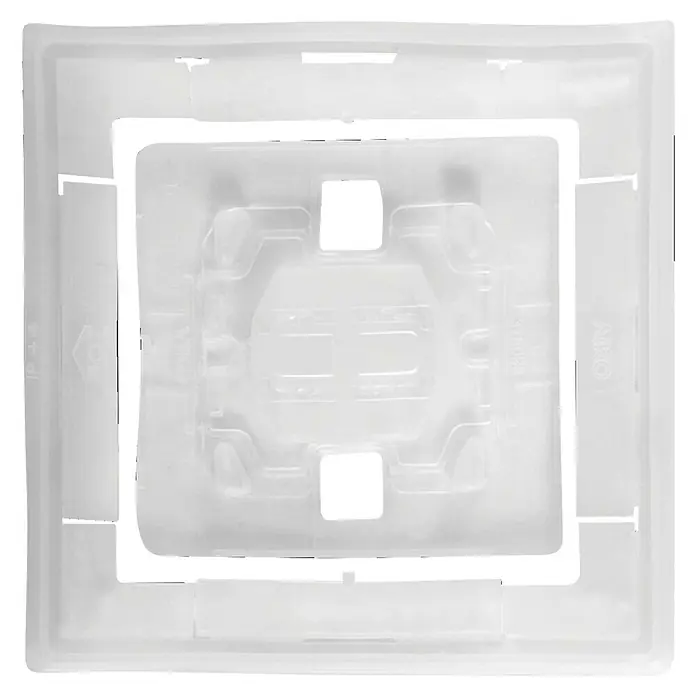 Panasonic Karre Plus 55 Dichtungs-Set WDTC07124NC-EU1 - Kunststoff - Transparenter, quadratischer Kunststoffrahmen mit geformter Innenschale, Aussparungen und Prägungen wie 'TOP' und 'IP 44'.