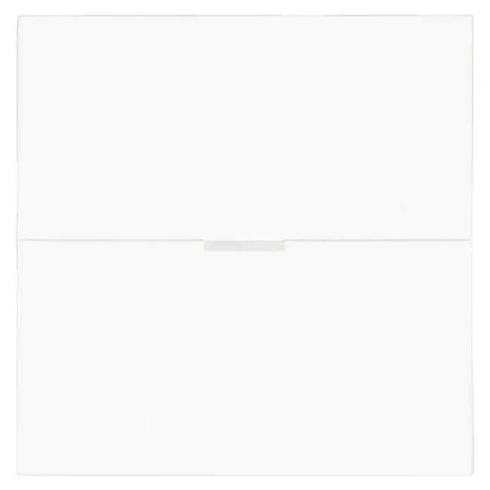 Panasonic Karre Plus 55 Dimmerabdeckung WDTR05295WH-EU1 - Reinweiß (ähnlich RAL 9010), Matt, Kunststoff, Unterputzmontage - Weißes rechteckiges Objekt mit horizontaler Faltung und hellfarbiger Lasche.