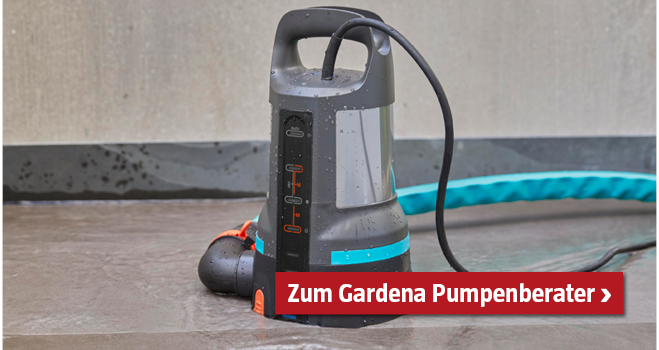 Pumpe von Gardena am Boden