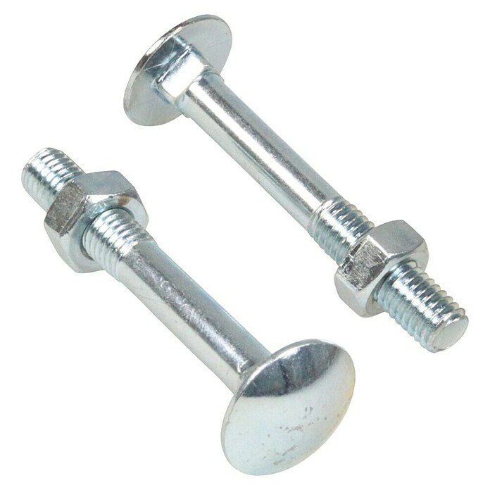 Profi Depot Schlossschraube mit Mutter (Länge: 80 mm, M10, Stahl, 50 Stk.)