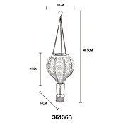 Globo Solarhanglamp Ballon (Zwart / Goud, IP44, Ø x h: 14 x 46,5 cm) | BAUHAUS