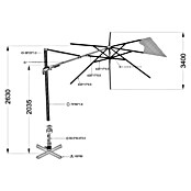 Sunfun Ampelschirm rund Capri (Greige, Durchmesser Bespannung: 350 cm) | BAUHAUS