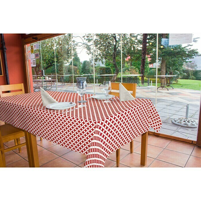 Mantel para mesa a metros Shibori (Ancho: 140 cm, Rojo)