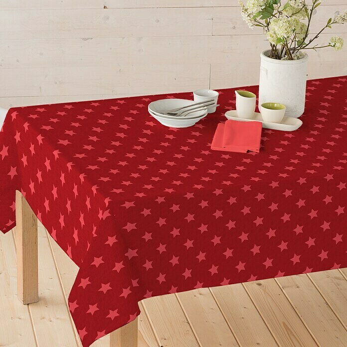 Mantel para mesa a metros (Ancho: 140 cm, Rojo)