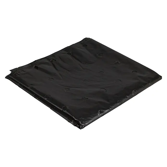 Windhager Mulchfolie Greenline - L x B: 5 x 1,2 m, Recyclebar - Hier ist eine schwarze Mulchfolie, die sich ideal für die Unkrautbekämpfung und die Erwärmung des Bodens im Garten eignet, mit Löchern.
