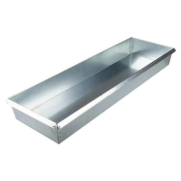 Windhager Anzuchtschale - L x B: 57 x 18,5 cm, Metall - Eine silberne Metallwanne mit verstärkten Kanten, ideal für den Einsatz in Industrie und Gewerbe oder als Pflanzgefäß im Garten.