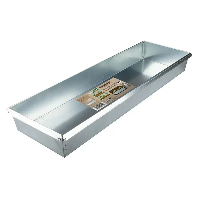 Windhager Anzuchtschale - L x B: 57 x 18,5 cm, Metall - Ein länglicher, silberner Pflanzkasten aus Metall, ideal für die Anzucht von Pflanzen auf dem Balkon oder im Garten. Robuste Ausführung mit Etikett.