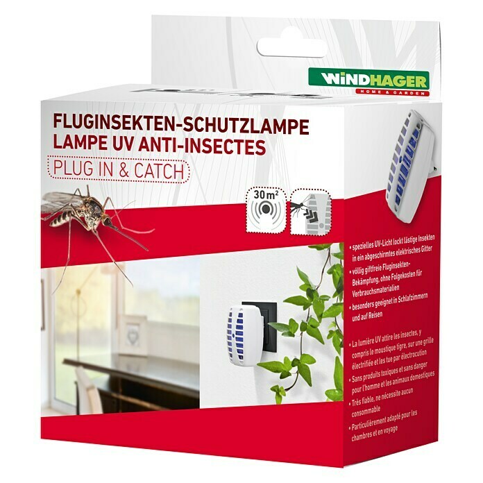 Windhager Insektenvernichter Plug In&Catch1.000 V, Wirkungsbereich: 30 m² Left Side View