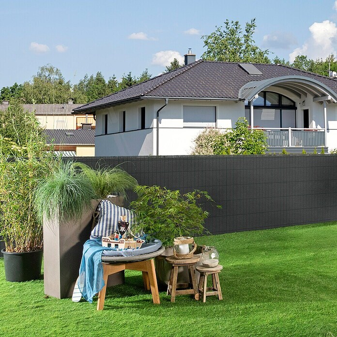Windhager Zaunblende ScreenX (5 x 1 m, Anthrazit, Kunststoff) | BAUHAUS