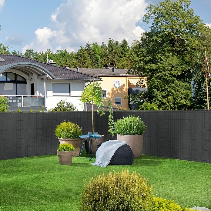 Windhager Zaunblende ScreenX (5 x 1 m, Anthrazit, Kunststoff) | BAUHAUS