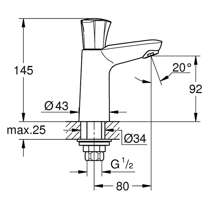 Grohe Costa Fonteinkraan Costa (Glanzend, Hoogte: 14,5 cm) | BAUHAUS