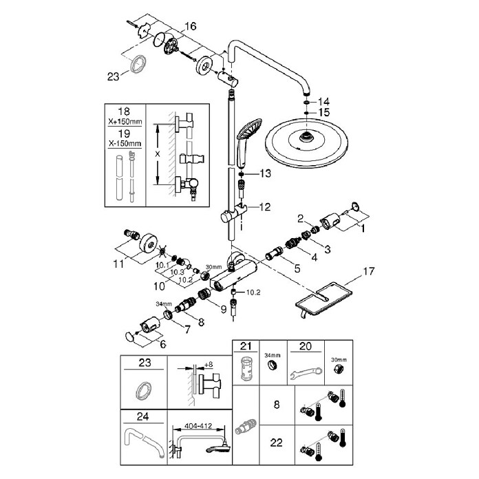 Grohe Vitalio Joy Douchesysteem System 310 (Chroom) | BAUHAUS