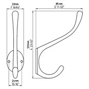 Garderobna kuka  (D x Š x V: 120 x 33 x 85 mm) | BAUHAUS