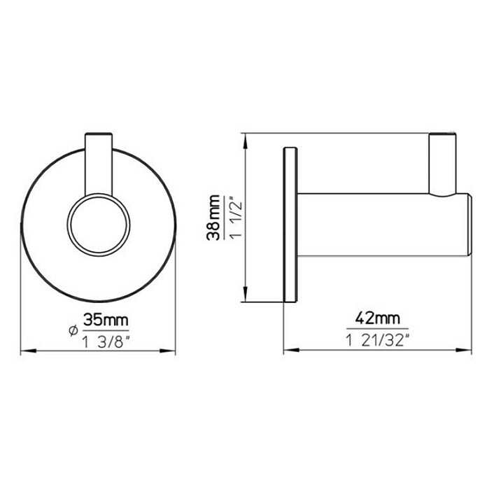Siro Garderobna kuka  (D x Š x V: 38 x 35 x 42 mm) | BAUHAUS