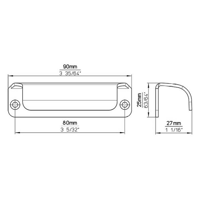 Siro Pohištveni ročaj  (Vrsta pohištvenega ročaja: Lupina, Do x Š x V: 90 x 27 x 25 mm, Aluminij) | 1150 - Möbelknöpfe und Griffe | AAEB - Möbelbeschläge | AAE - Beschläge | AA - Eisenwaren | A - Eisenwaren | BAUHAUS