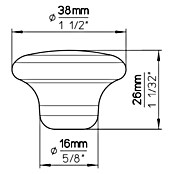 Siro Ručkica za namještaj  (Tip ručke za namještaj: Gumb, D x Š x V: 38 x 16 x 26 mm) | BAUHAUS