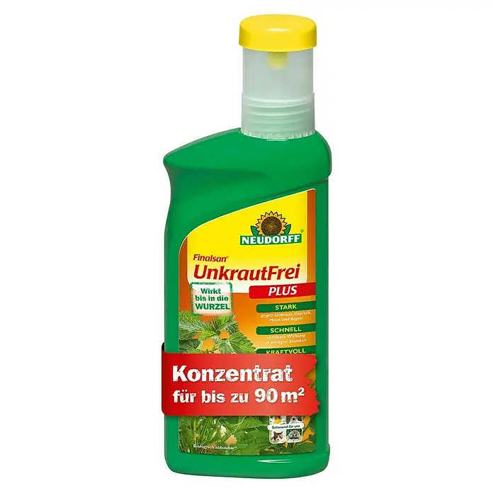 Neudorff Finalsan Unkrautfrei Plus - 500 ml - Finalsan UnkrautFrei PLUS: Konzentrat für bis zu 90 m², stark gegen Unkraut, Giersch, Moos und Algen. Wirkt bis in die Wurzel.