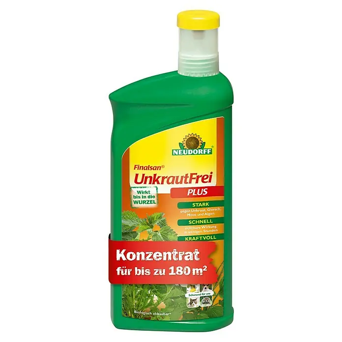 Neudorff Finalsan Unkrautfrei Plus - 1 l - Neudorff Finalsan UnkrautFrei Plus Konzentrat zur Unkrautbekämpfung bis zu 180 m², wirkt stark und schnell gegen Unkraut, Moos und Algen.