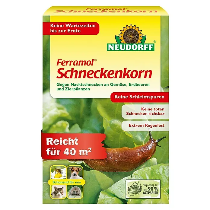 Neudorff Ferramol Schneckenkorn - 200 g - Produktbild von Neudorff Ferramol Schneckenkorn, einem Mittel gegen Nacktschnecken, das für Haustiere unbedenklich ist.