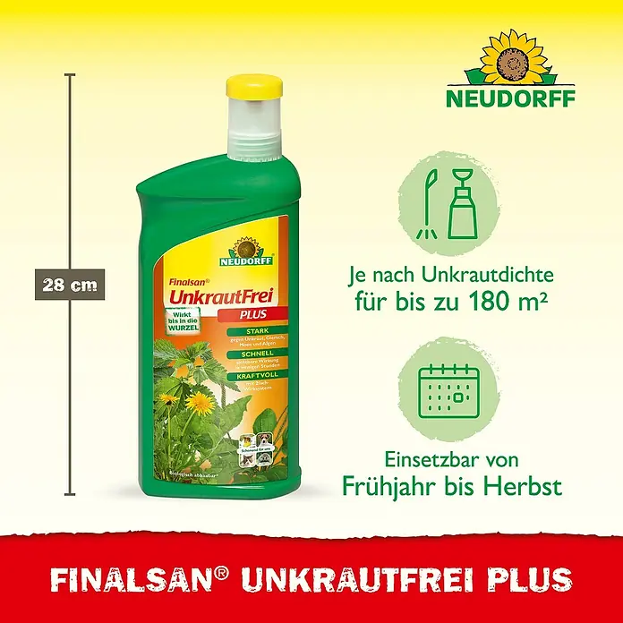 Neudorff Finalsan Unkrautfrei Plus - 1 l - Produktbild des Neudorff Finalsan UnkrautFrei Plus, einem effektiven Unkrautvernichter für den Garten.
