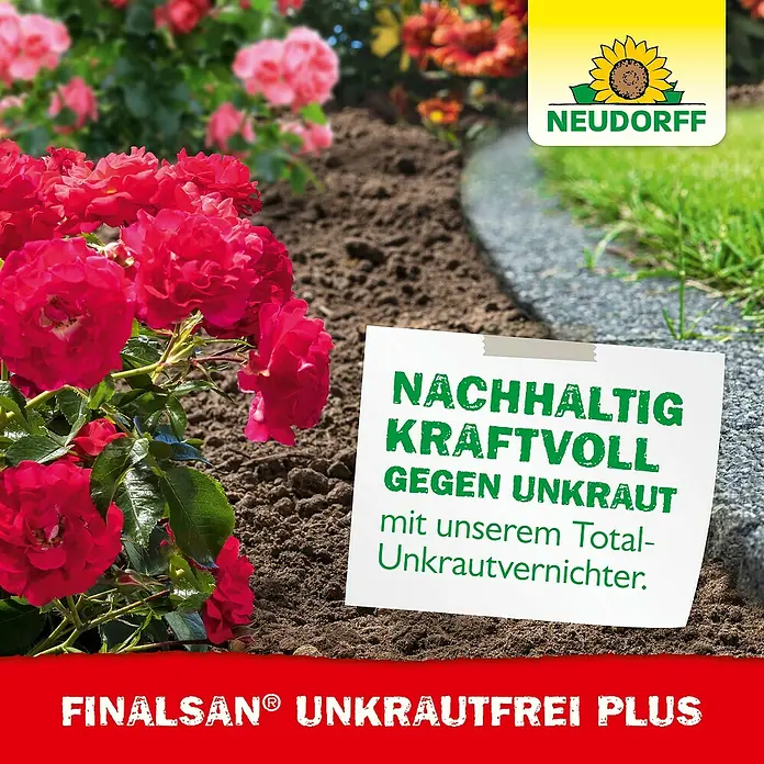 Neudorff Finalsan Unkrautfrei Plus - 2 l - Nahaufnahme von Neudorff Finalsan Unkrautfrei Plus, einem nachhaltigen und kraftvollen Total-Unkrautvernichter gegen Unkraut im Garten.