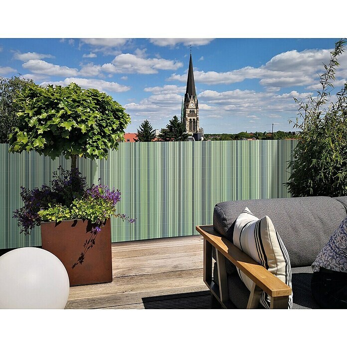 Videx Garden Balkonsichtschutz Rügen (Schilfgrün, L x H: 300 x 100 cm, PVC) | BAUHAUS