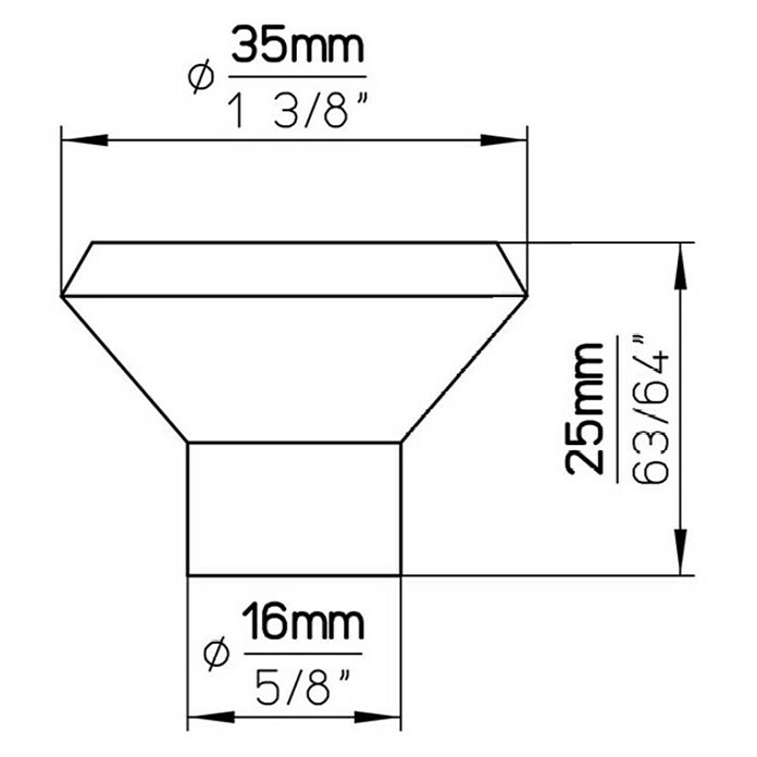 Siro Ručkica za namještaj  (Tip ručke za namještaj: Gumb, D x Š x V: 35 x 16 x 25 mm, Drvo) | BAUHAUS