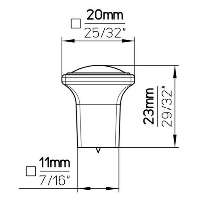 Siro Ručkica za namještaj  (Tip ručke za namještaj: Gumb, D x Š x V: 20 x 11 x 23 mm, Aluminij) | BAUHAUS