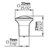 Siro Ručkica za namještaj  (Tip ručke za namještaj: Gumb, D x Š x V: 20 x 11 x 23 mm, Aluminij) | BAUHAUS