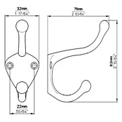 Siro Garderobna kljuka  (Do x Š x V: 82 x 32 x 76 mm) | 1150 - Möbelknöpfe und Griffe | AAEB - Möbelbeschläge | AAE - Beschläge | AA - Eisenwaren | A - Eisenwaren | BAUHAUS