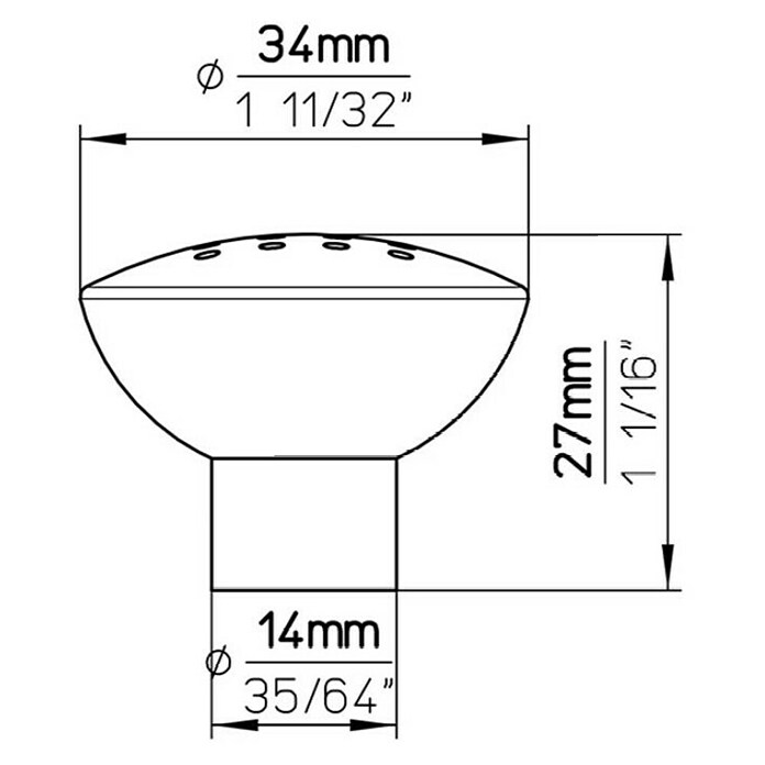 Siro Gumb za pohištvo  (Vrsta pohištvenega ročaja: Gumb, Do x Š x V: 34 x 14 x 27 mm, Plastika) | 1150 - Möbelknöpfe und Griffe | AAEB - Möbelbeschläge | AAE - Beschläge | AA - Eisenwaren | A - Eisenwaren | BAUHAUS