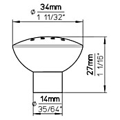 Siro Gumb za pohištvo  (Vrsta pohištvenega ročaja: Gumb, Do x Š x V: 34 x 14 x 27 mm, Plastika) | 1150 - Möbelknöpfe und Griffe | AAEB - Möbelbeschläge | AAE - Beschläge | AA - Eisenwaren | A - Eisenwaren | BAUHAUS