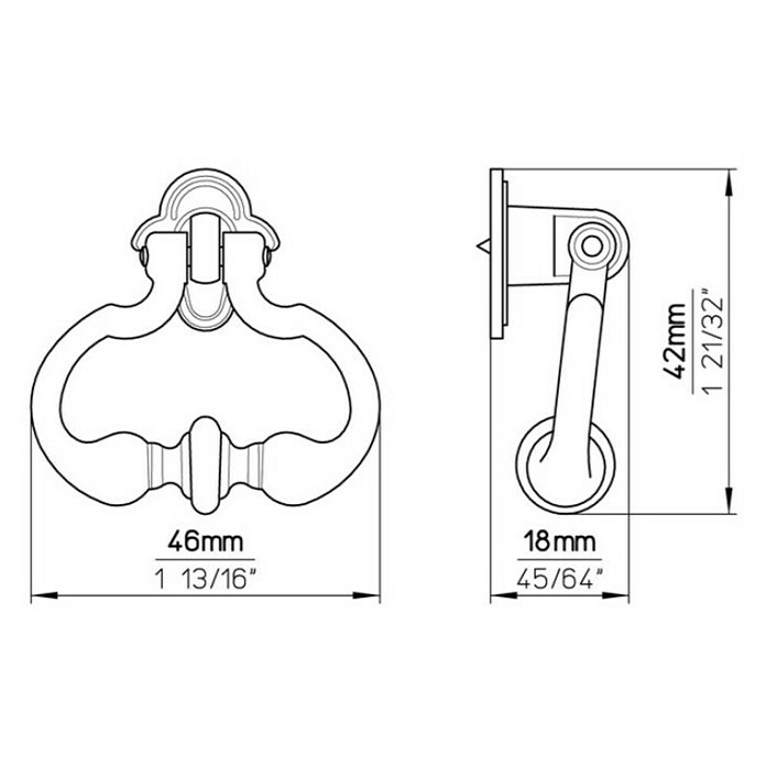 Siro Trkalo za vrata  (Do x Š x V: 42 x 46 x 18 mm, Jeklo) | 1134 - Sonstige Zimmertürbeschläge | AAEA - Tür und Fensterbeschläge | AAE - Beschläge | AA - Eisenwaren | A - Eisenwaren | BAUHAUS