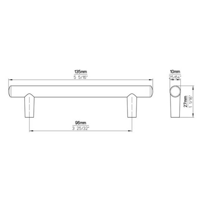 Siro Pohištveni ročaj  (Vrsta pohištvenega ročaja: Drog, Do x Š x V: 135 x 10 x 27 mm, Jeklo, Kromirano) | 1150 - Möbelknöpfe und Griffe | AAEB - Möbelbeschläge | AAE - Beschläge | AA - Eisenwaren | A - Eisenwaren | BAUHAUS