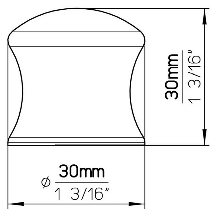 Siro Ručkica za namještaj  (Tip ručke za namještaj: Gumb, D x Š x V: 30 x 30 x 30 mm, Plastika) | BAUHAUS