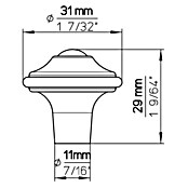 Siro Gumb za pohištvo  (Vrsta pohištvenega ročaja: Gumb, Do x Š x V: 31 x 11 x 29 mm, Jeklo) | 1150 - Möbelknöpfe und Griffe | AAEB - Möbelbeschläge | AAE - Beschläge | AA - Eisenwaren | A - Eisenwaren | BAUHAUS