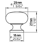 Siro Gumb za pohištvo  (Vrsta pohištvenega ročaja: Gumb, Do x Š x V: 29 x 18 x 27 mm, Jeklo) | 1150 - Möbelknöpfe und Griffe | AAEB - Möbelbeschläge | AAE - Beschläge | AA - Eisenwaren | A - Eisenwaren | BAUHAUS