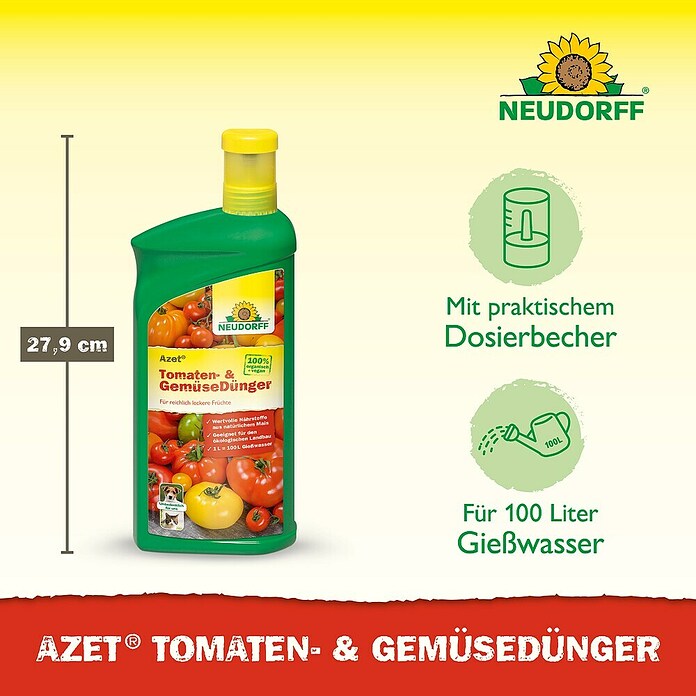 Neudorff Azet Tomatendünger (1 l, Max. ausreichend für Flüssigkeitsmenge: 100 l) | BAUHAUS