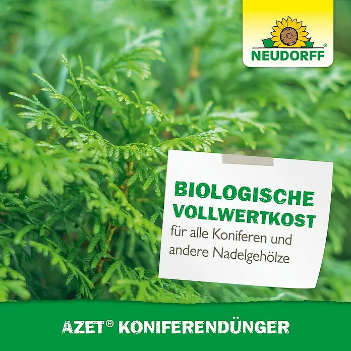Neudorff Azet Tannen- & Koniferendünger - 1,75 kg - Produktbild von Neudorff Azet® Koniferendünger, biologische Vollwertkost für Koniferen.