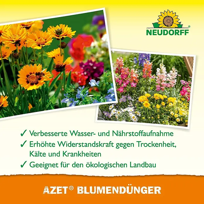 Neudorff Azet Blühpflanzendünger - 1 l - Blumenpracht mit Neudorff Azet Blumendünger: Verbesserte Nährstoffaufnahme, erhöhte Widerstandskraft und geeignet für ökologischen Landbau.