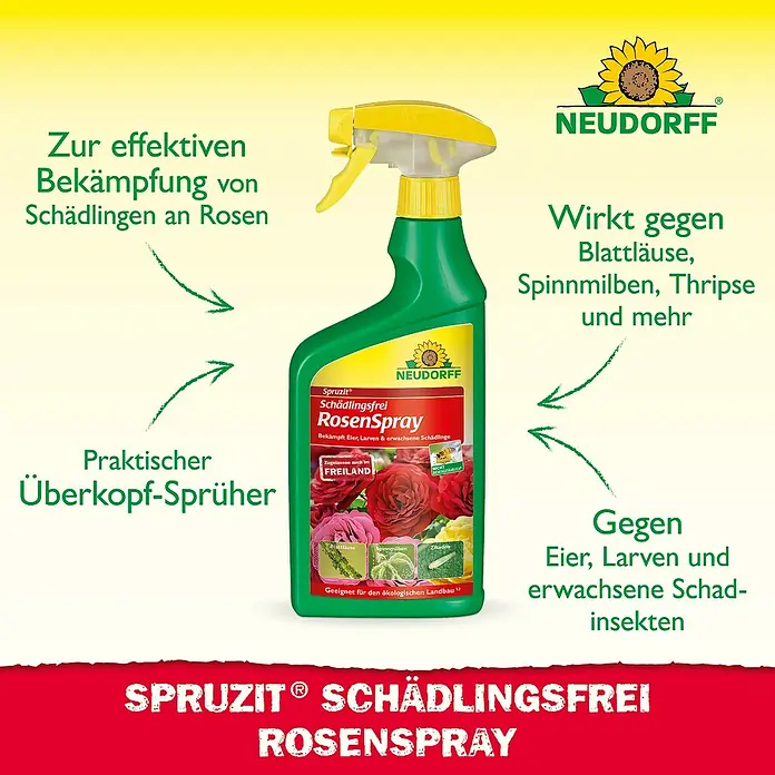 Neudorff Spruzit Schädlingsfrei RosenSpray AF - 750 ml - Sprüzit Schädlingsfrei Rosenspray von Neudorff zur Bekämpfung von Schädlingen an Rosen, wirkt gegen Blattläuse, Spinnmilben, Thripse.